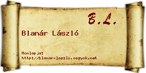 Blanár László névjegykártya